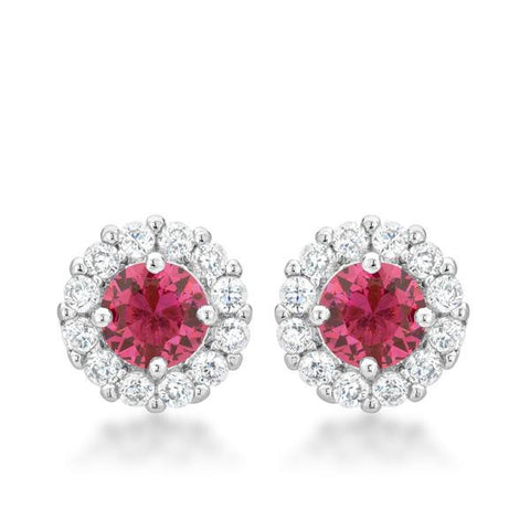 Bella Bridal Earrings In Pink
