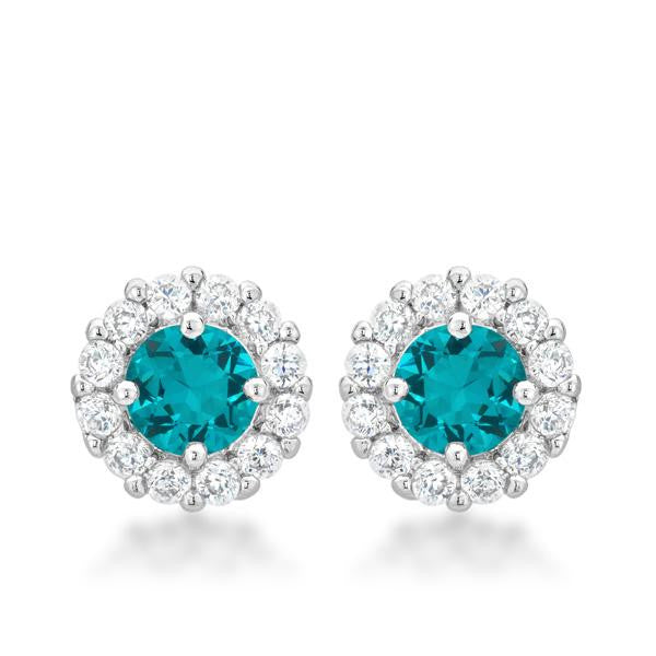 Bella Bridal Earrings In Aqua