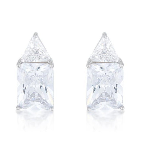 Classic Cubic Zirconia Sterling Silver Stud Earrings