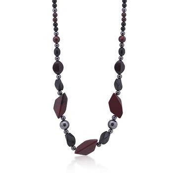 Geometric Dark Stones Necklace
