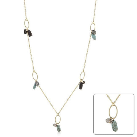 Golden Assorted Charms And Crystals Necklace