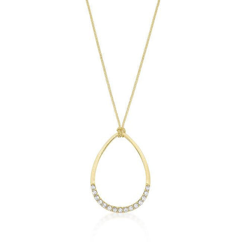 Golden Crystal Teardrop Necklace