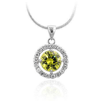 Green Cubic Zirconia Drop Pendant