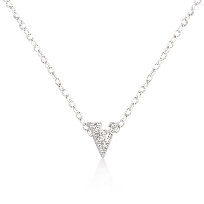 Micro-pave Initial V Pendant