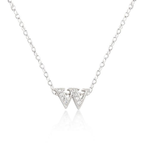 Micro-Pave Initial W Pendant