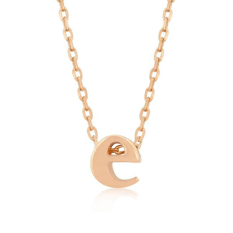 Rosegold Finish Initial E Pendant