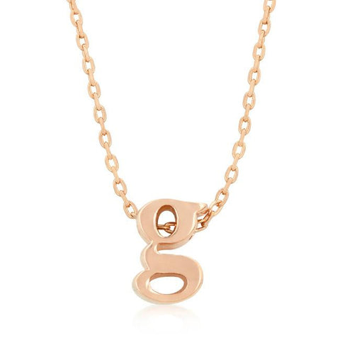 Rosegold Finish Initial G Pendant