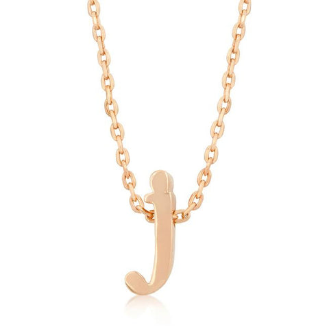 Rosegold Finish Initial J Pendant