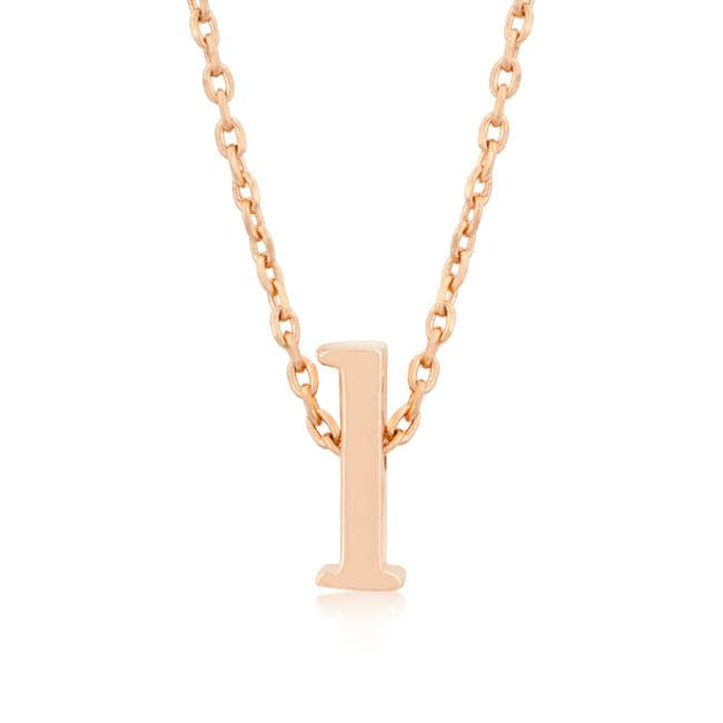 Rosegold Finish Initial L Pendant