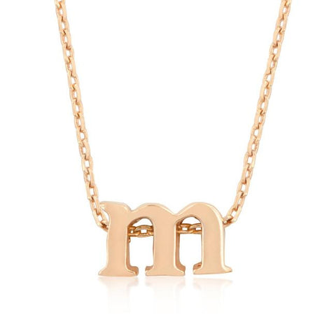 Rosegold Finish Initial M Pendant