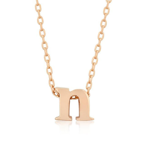 Rosegold Finish Initial N Pendant