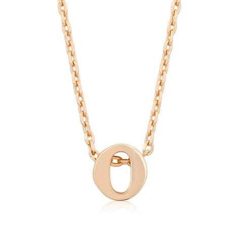 Rosegold Finish Initial O Pendant