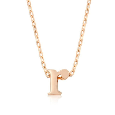 Rosegold Finish Initial R Pendant