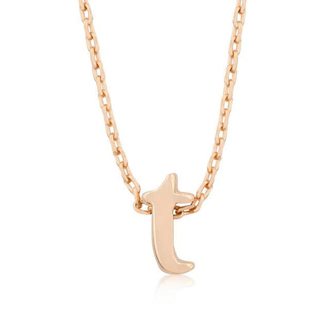 Rosegold Finish Initial T Pendant