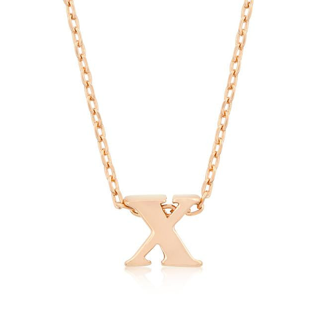 Rosegold Finish Initial X Pendant