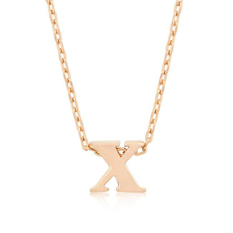 Rosegold Finish Initial X Pendant