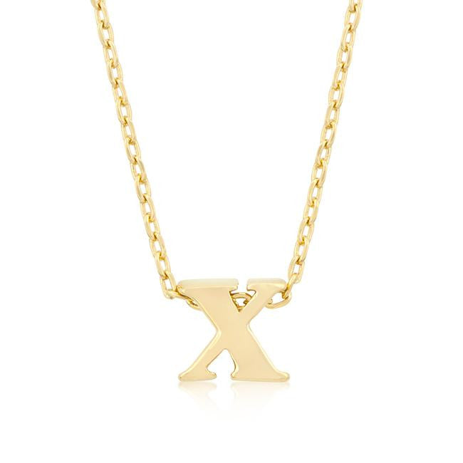 Golden Initial X Pendant