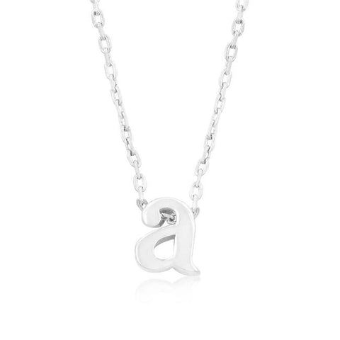 Silvertone Finish Initial A Pendant