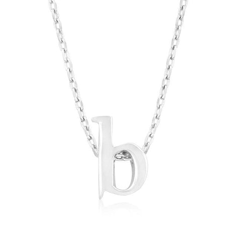 Silvertone Finish Initial B Pendant