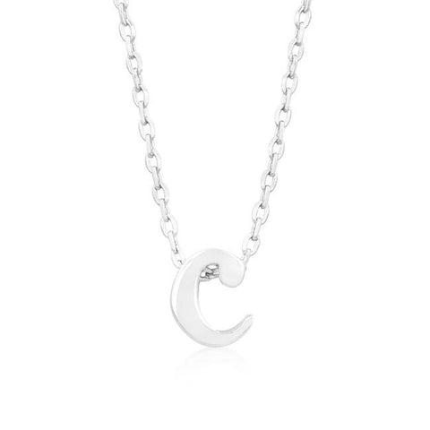 Silvertone Finish Initial C Pendant