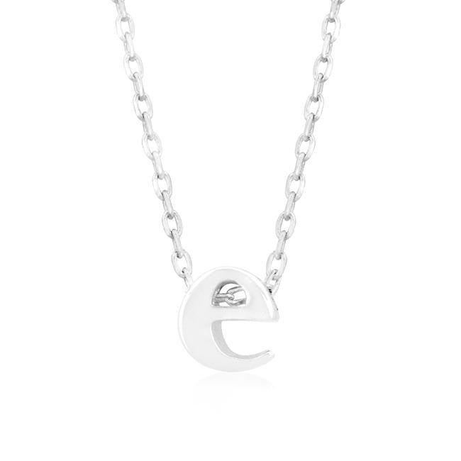 Silvertone Finish Initial E Pendant