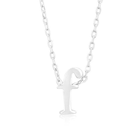 Silvertone Finish Initial F Pendant