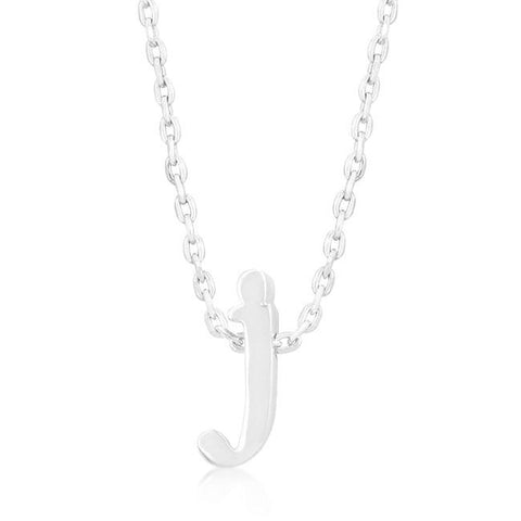 Silvertone Finish Initial J Pendant