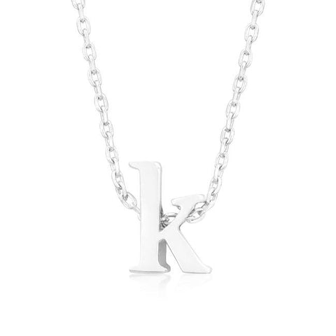Silvertone Finish Initial K Pendant
