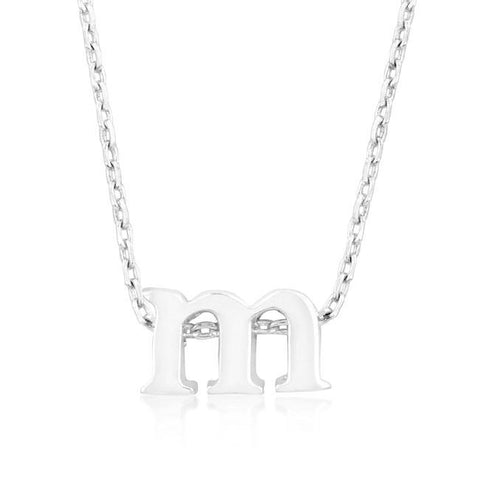 Silvertone Finish Initial M Pendant