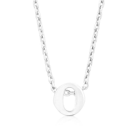 Silvertone Finish Initial O Pendant