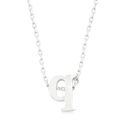 Silvertone Finish Initial Q Pendant