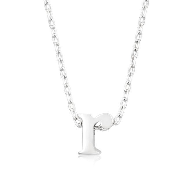Silvertone Finish Initial R Pendant