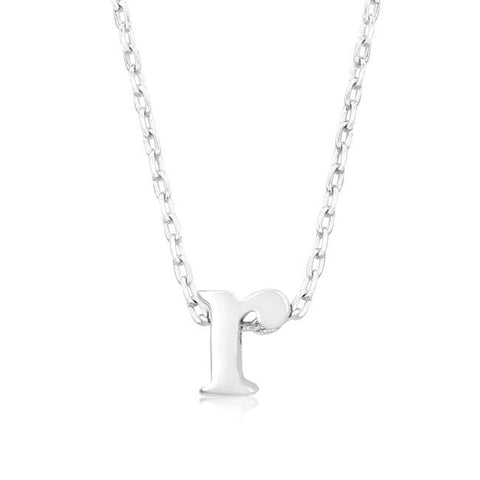 Silvertone Finish Initial R Pendant