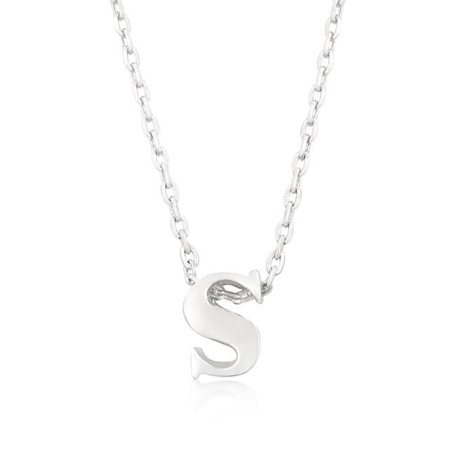 Silvertone Finish Initial S Pendant