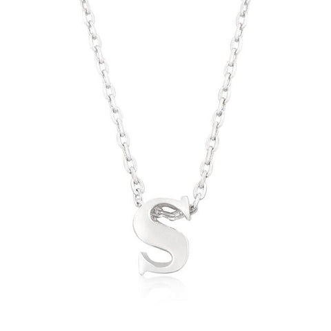 Silvertone Finish Initial S Pendant