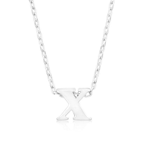 Silvertone Finish Initial X Pendant