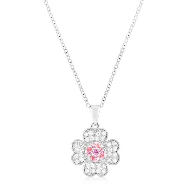 Silvertone Lucky Clover Pendant