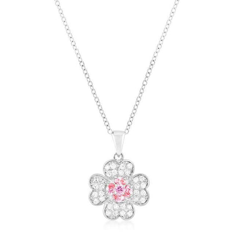 Silvertone Lucky Clover Pendant