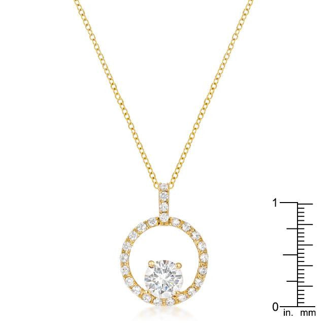 Goldtone Halo Elegance Pendant