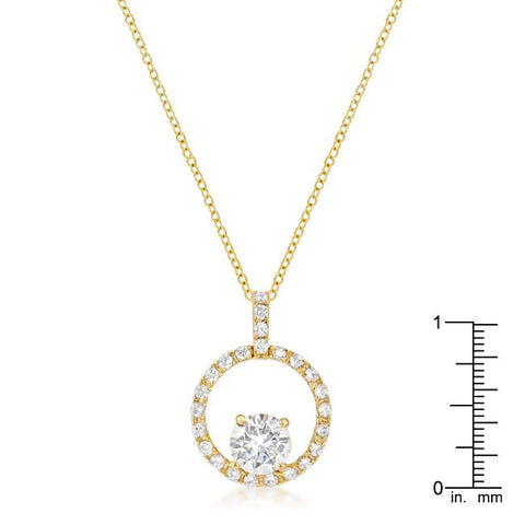 Goldtone Halo Elegance Pendant