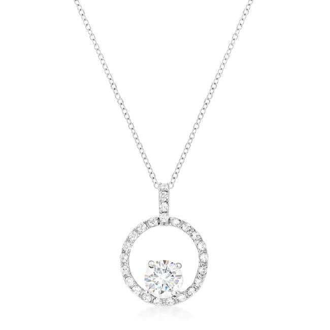 Silvertone Halo Elegance Pendant