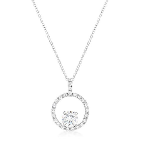 Silvertone Halo Elegance Pendant