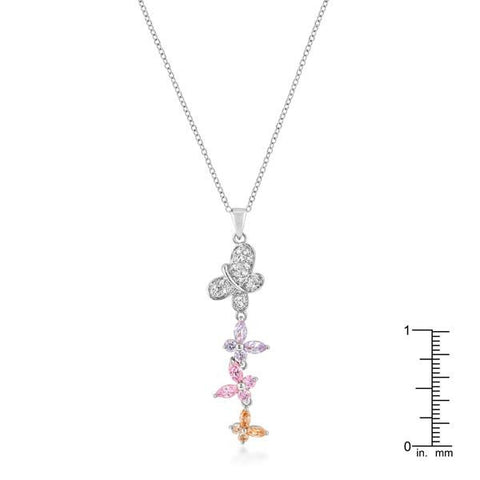 Silvertone Multi-Butterfly Pendant