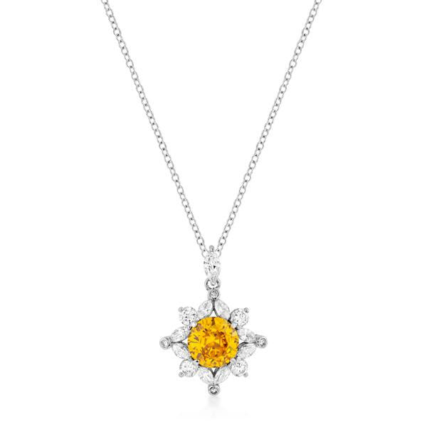 Classic Sun Pendant In Silvertone
