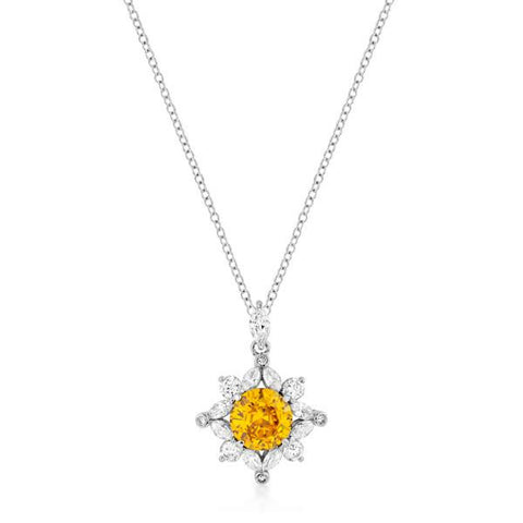 Classic Sun Pendant In Silvertone