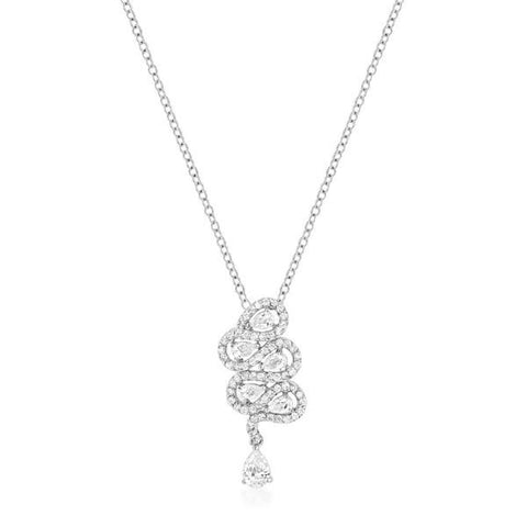 Silvertone Twisting Snake Pendant