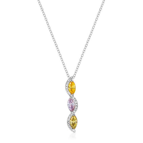 Silvertone Marquise Teardrop Pendant