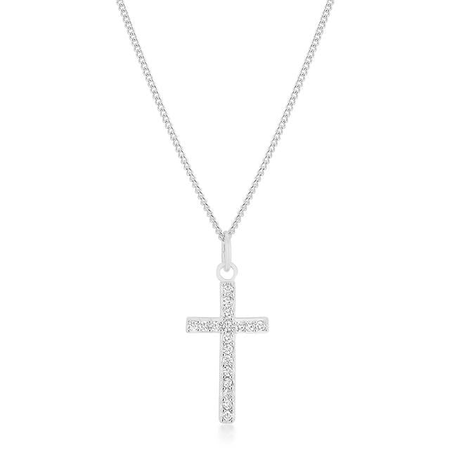 Simple Silvertone Cross Pendant