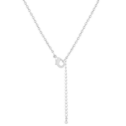 Claudia 2.3ct Aqua Cz Rhodium Butterfly Drop Necklace