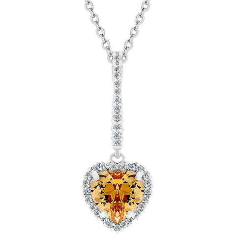 Champagne Heart Drop Pendant
